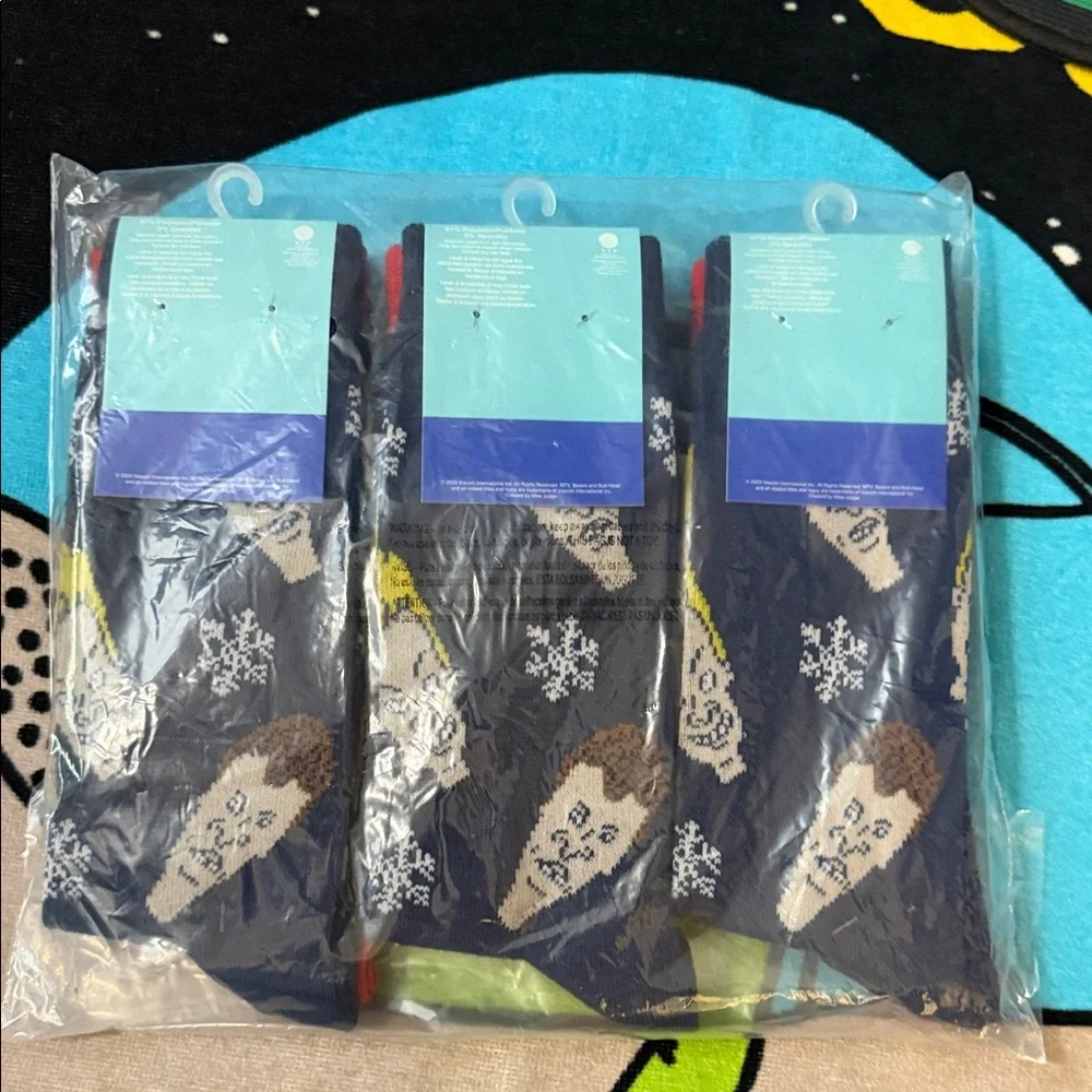 Beavis and Butt-Head Holiday Socks - 3 Sets ( 6 Pairs total )